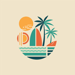 Tropical Vibes: Summer Beach Illustration © ohe