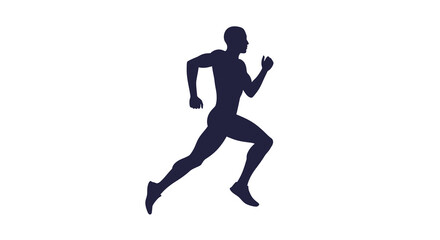 Dynamic running silhouette of a male athlete in motion