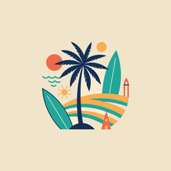 Tropical Vibes: Summer Beach Illustration © ohe