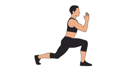 Fitness enthusiast performing lunges in activewear