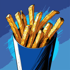 french fries vector