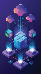 Abstract illustration of cloud computing symbolizing data storage and network connections in a digital environment