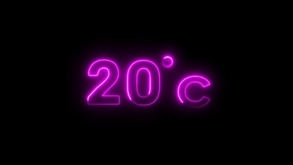 Temperature 20° Celsius animation. Thermometer 20 degrees temperature.