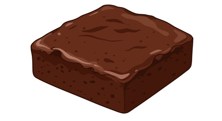 Realistic chocolate brownie with rich texture and crispy edges