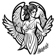 angel beauty girl illustration sketch