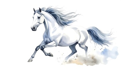 Fototapeta premium White horse running
