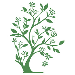 blossom flower illustration green