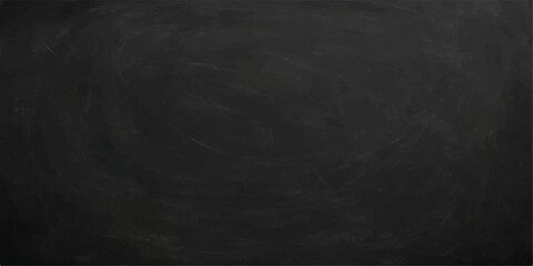Blank black textured grunge chalkboard surface with a gray fog and smoke alpha channel background for a vintage design backdrop