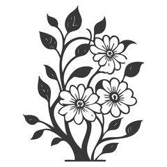 blossom flower illustration grey