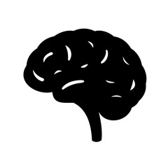 Stylized black and white brain illustration showing the organ of intelligence