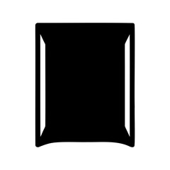 Abstract Black Rectangle Frame with White Edges on a White Background