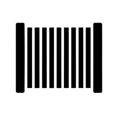 Black and white vertical bar code vector illustration in simple style