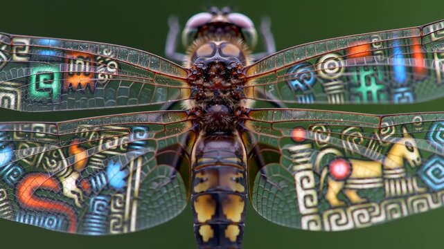 Dragonfly detailed wings
