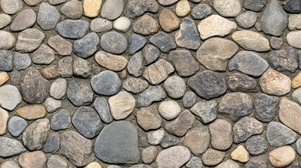 A collection of smooth gray pebbles with hints of color creates a visually appealing texture ideal for home decor or landscape design, providing space for overlay text SEAMLESS PATTERN