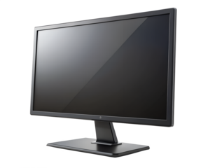 A modern flat screen computer monitor isolated on transparent background