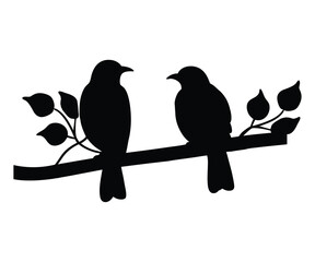 Two Birds Silhouette Vector Art