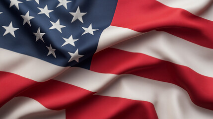 Fototapeta premium American flag waving with stars and stripes in vibrant colors 