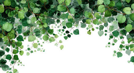 Lush Greenery Illustration with Leaves on Transparent Background for Design Projects