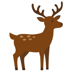 Cute deer for winter design. Deer, sika deer, reindeer. Vector illustration, isolation object.