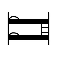 Simple black and white bunk bed design suitable for hostel logo