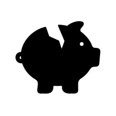 Broken piggy bank representing financial difficulty, savings depletion, or economic recession risk