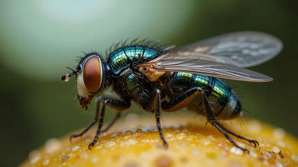 Selective focus on Mediterranean fruit fly, Ceratitis Capitata