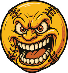 Softball Ball Face Vector EPS File | High Quality Editable Design, Digital Clipart, Scalable Graphic Illustration, Print Ready Artwork, Creative Template Download