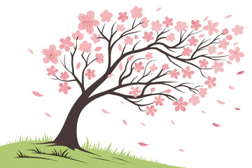 spring tree with pink flowers