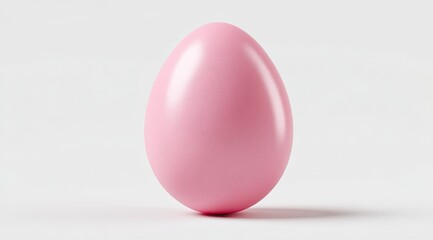 Single, vibrant pink egg on a plain white background