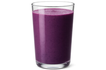 Glass of purple smoothie isolated on transparent background