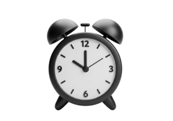Alarm clock isolated on transparent background