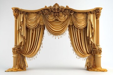 Gold drapery with ornate columns