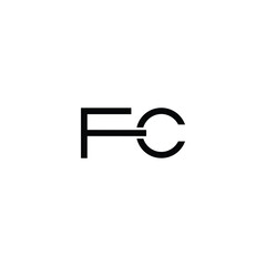 Trendy letter F and C, FC logo design template. Minimal monogram initial based logotype for company identity