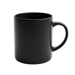 Black mug mockup template on transparent background