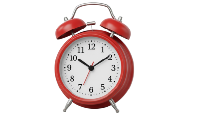 Vibrant red alarm clock against a stark black background symbolizes urgency and punctuality