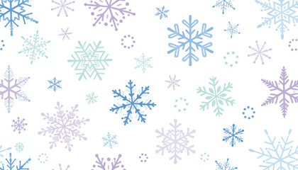 Winter Wonderland: Pastel Snowflake Pattern - Seamless Texture for Festive Designs