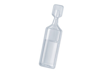 Single dose eye drops container on transparent background