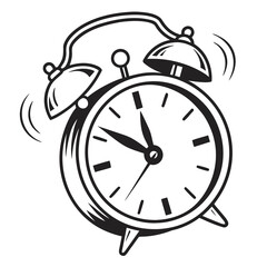 Retro alarm clock ringing loudly with vibrating bells