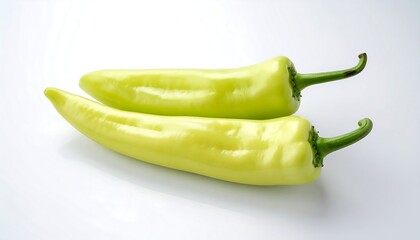 Two vibrant yellow peppers