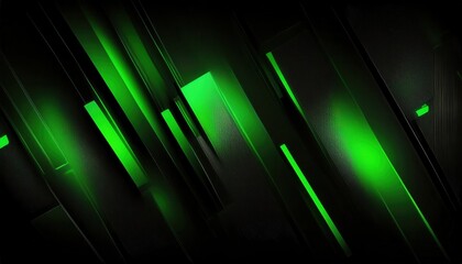 glowing green abstract digital lines on black background with sleek geometric shapes perfect for modern wallpaper and commercial design