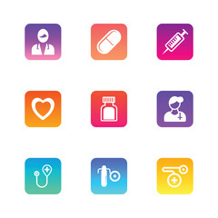 Medical Icons Set, Healthcare, Hospital, Doctor, Medicine, First Aid