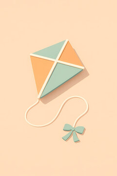 isometric kite layangan Pastel Style