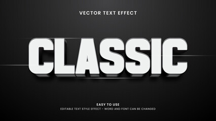 classic editable text effect 3d text vector