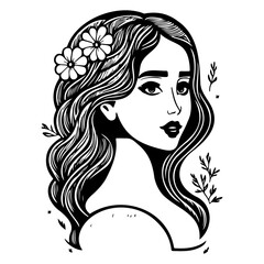 beautiful young woman history month day illustration sketch draw