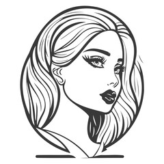 beauty girl illustration grey