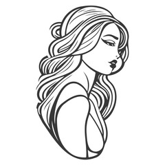 beauty girl illustration grey