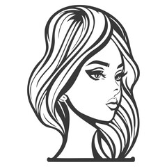 beauty girl illustration grey