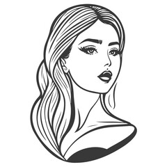 beauty girl illustration grey