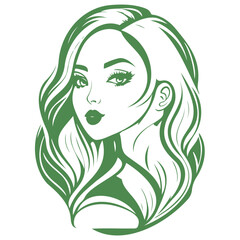 beauty girl illustration green