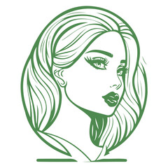 beauty girl illustration green